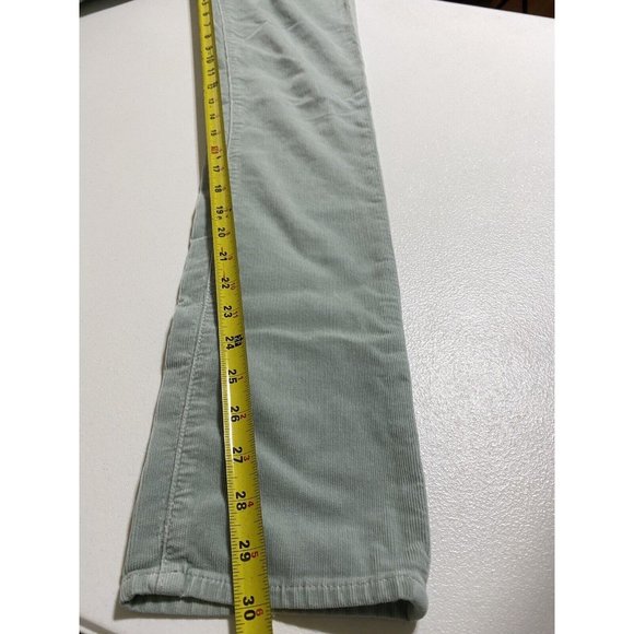 AG Adriano Goldschmied The Stevie Slim Straight Corduroy Pants Womens 25R Green - Picture 8 of 10